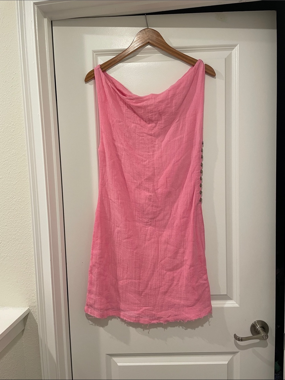 Free People Amaia Shift Mini Dress in gauzy pink small 100% cotton